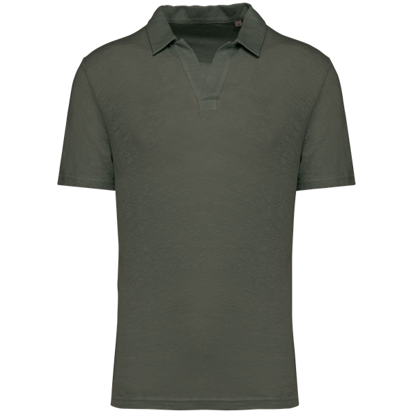 Polo en lin homme Organic Khaki Spasso