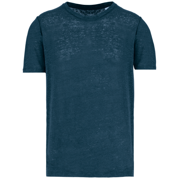 T-shirt en lin homme Peacock Blue Spasso