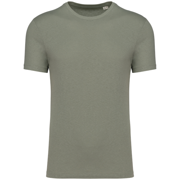 T-shirt écoresponsable en coton bio et lin unisexe Almond Green Spasso