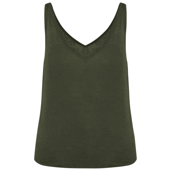 Débardeur en lin femme Organic Khaki Spasso