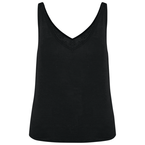 Débardeur en lin femme Black Spasso