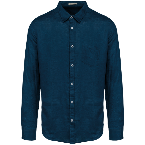 Chemise en lin homme Peacock Blue Spasso