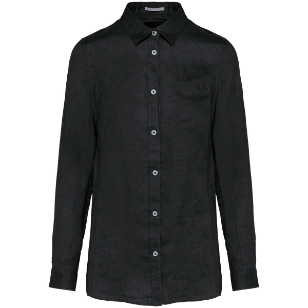 Chemise en lin femme Black Spasso