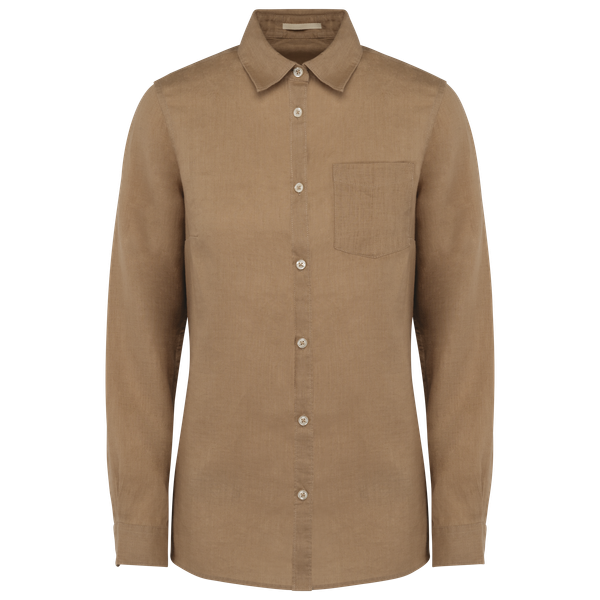 Chemise en lin femme Cream Coffee Spasso