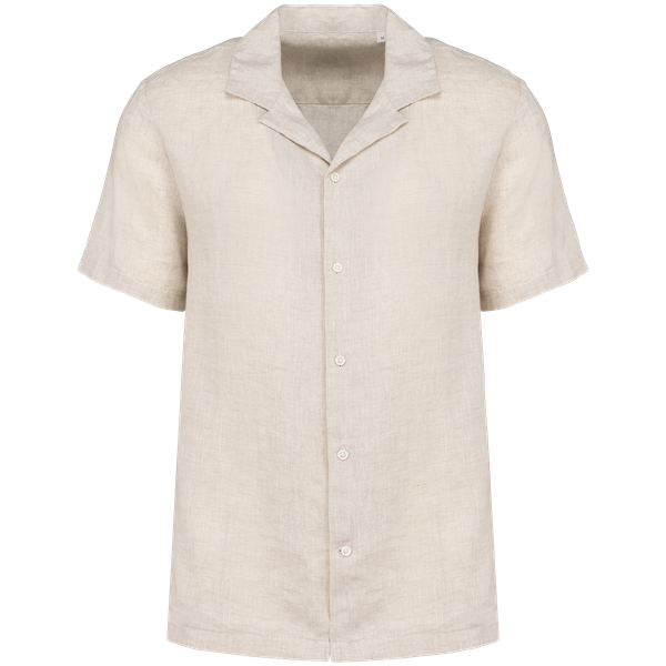 Chemise à col bowling en lin homme Linen Spasso
