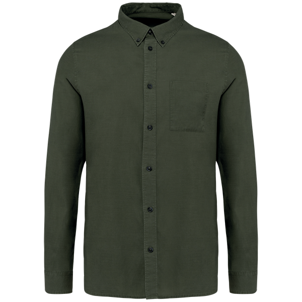 Chemise écoresponsable en lyocell homme Washed Organic Khaki Spasso