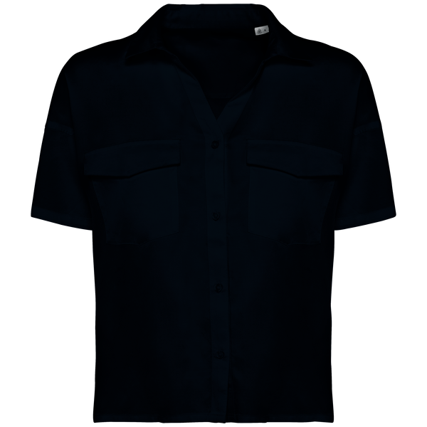 Chemise écoresponsable oversize en lyocell femme Washed dark navy Spasso