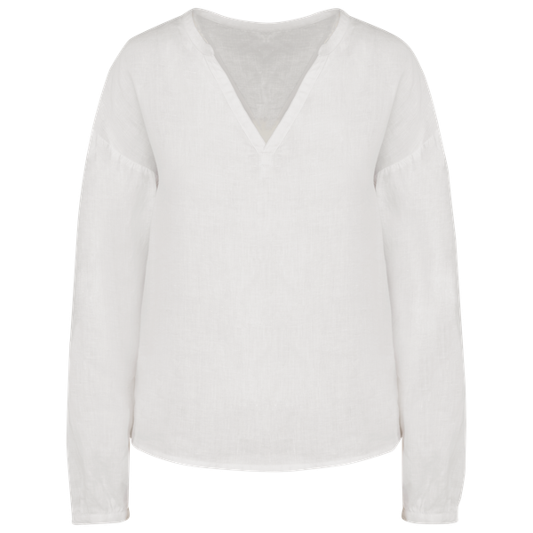 Blouse en lin femme White Spasso