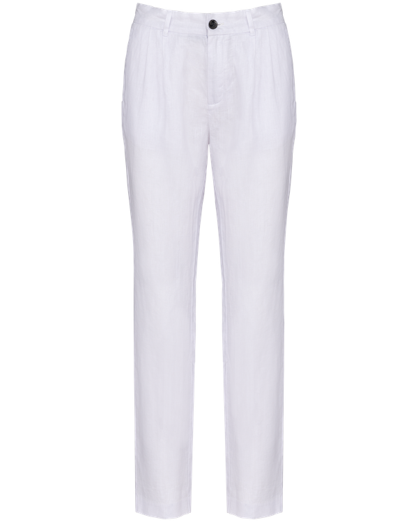 Pantalon en lin femme White Spasso