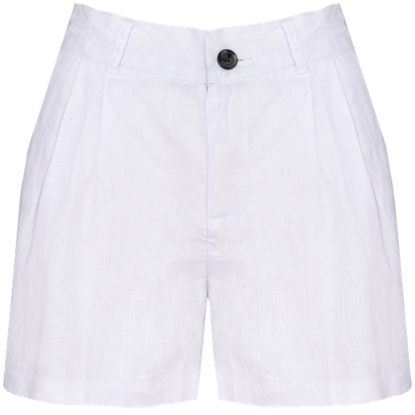 Short en lin femme White Spasso