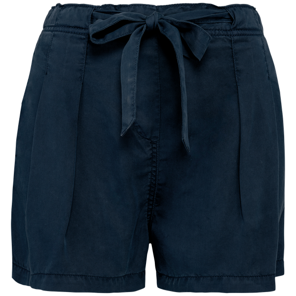 Short écoresponsable délavé en lyocell femme Washed Navy Blue Spasso