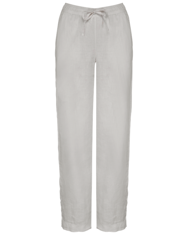 Pantalon délavé en lin femme Washed White Spasso
