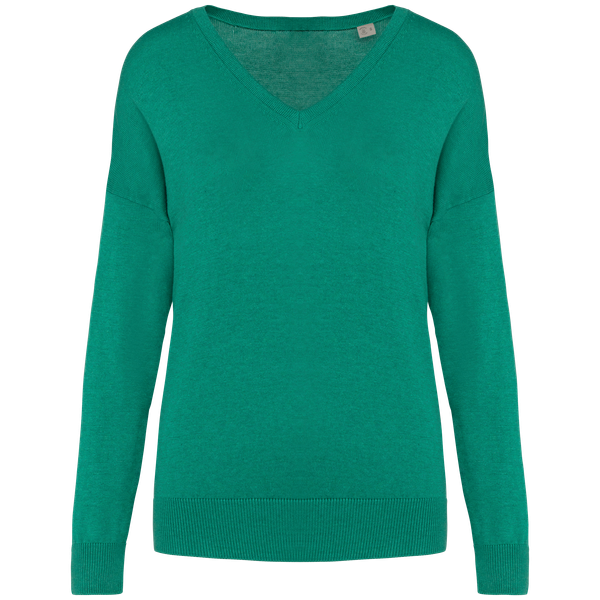 Pull écoresponsable col V en lyocell femme Gemstone Green Spasso