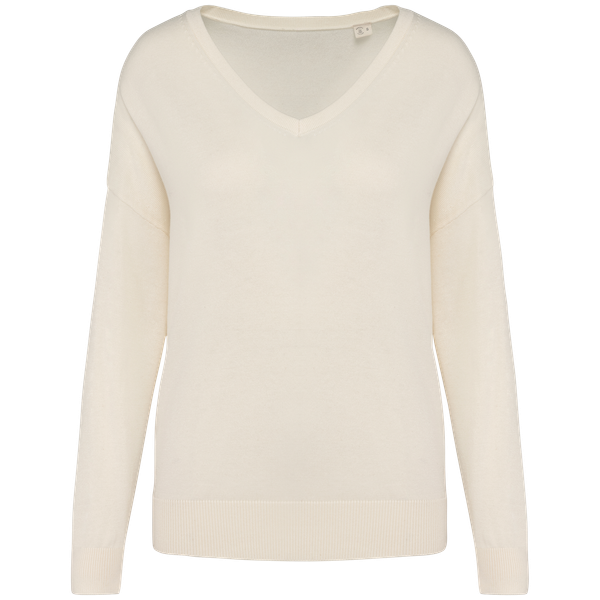 Pull écoresponsable col V en lyocell femme Ivory Spasso