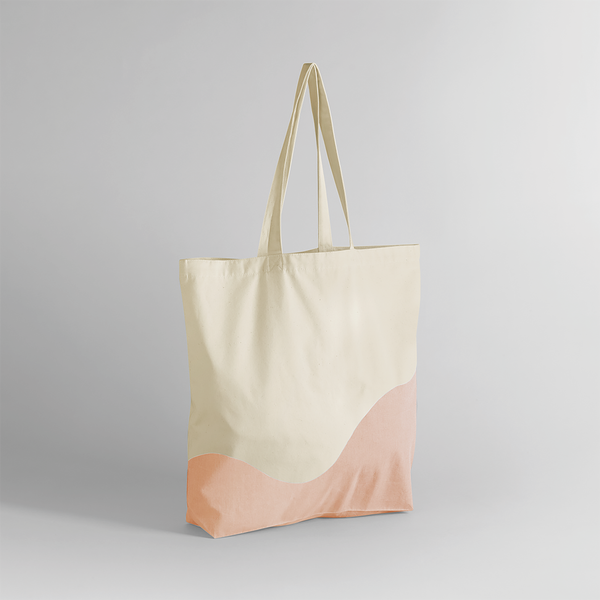 Sac fourre-tout organique à imprimé tourbillon Natural / Peach Westford Mill