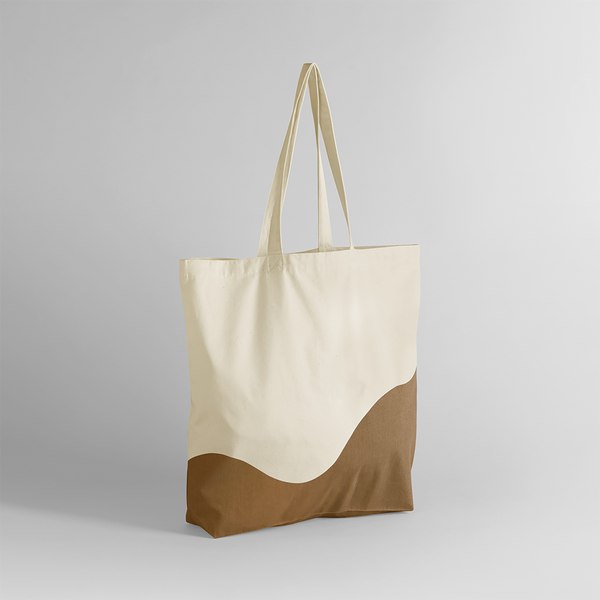 Sac fourre-tout organique à imprimé tourbillon Natural / Caramel Westford Mill