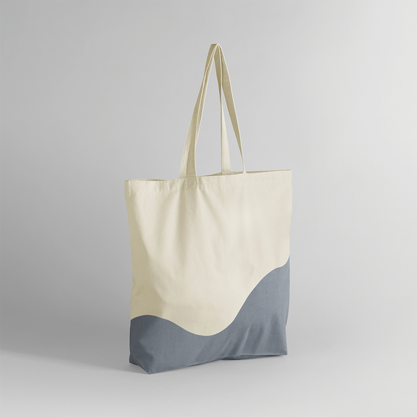 Sac fourre-tout organique à imprimé tourbillon Natural / Blue Grey Westford Mill