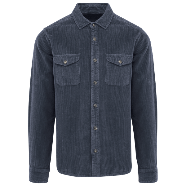 Surchemise écoresponsable délavée en velours côtelé homme Washed Navy Blue Spasso