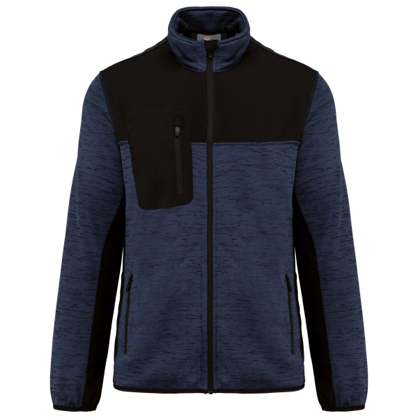 Veste recyclée en polytricot homme Navy Melange / Black WK. Designed To Work
