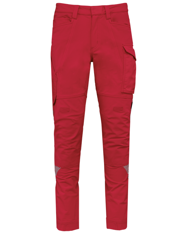 Pantalon stretch recyclé multipoches unisexe Red WK. Designed To Work