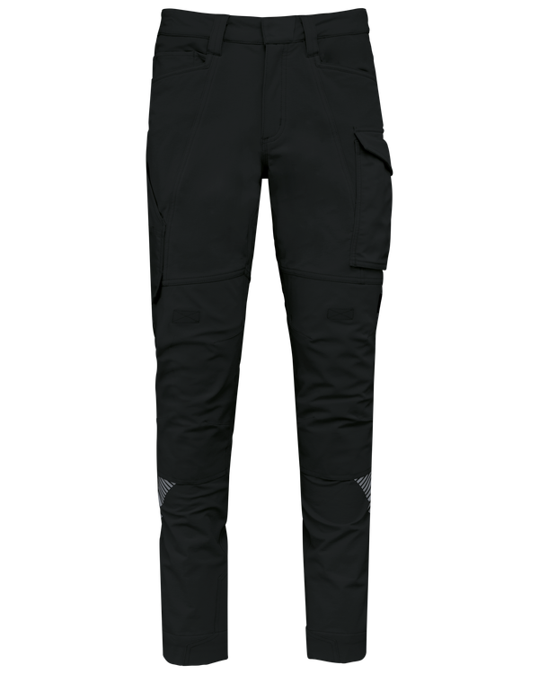 Pantalon stretch recyclé multipoches unisexe Black WK. Designed To Work