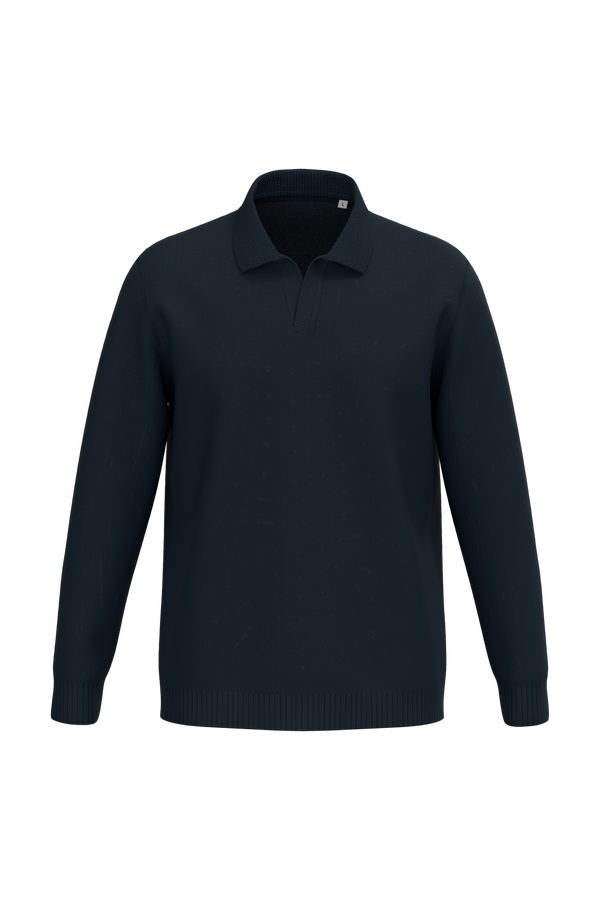 Pull homme à col polo Navy Blue Spasso