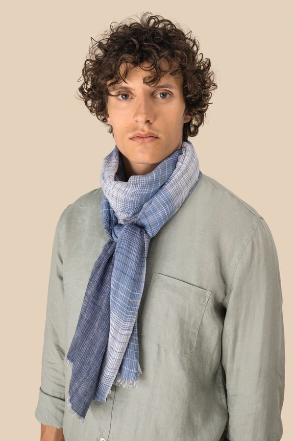 Chèche à rayures unisexe Blue Classic Checks Spasso