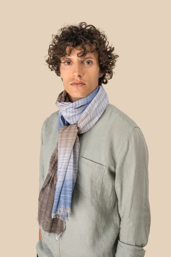 Chèche à rayures unisexe Brown Classic Checks Spasso