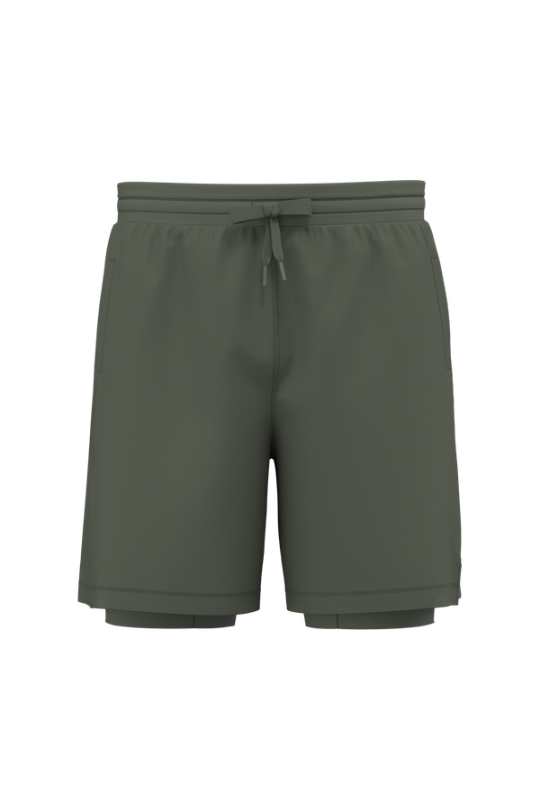 Short écoresponsable 2 en 1 avec sous short intégré homme Sporty Khaki PROACT®