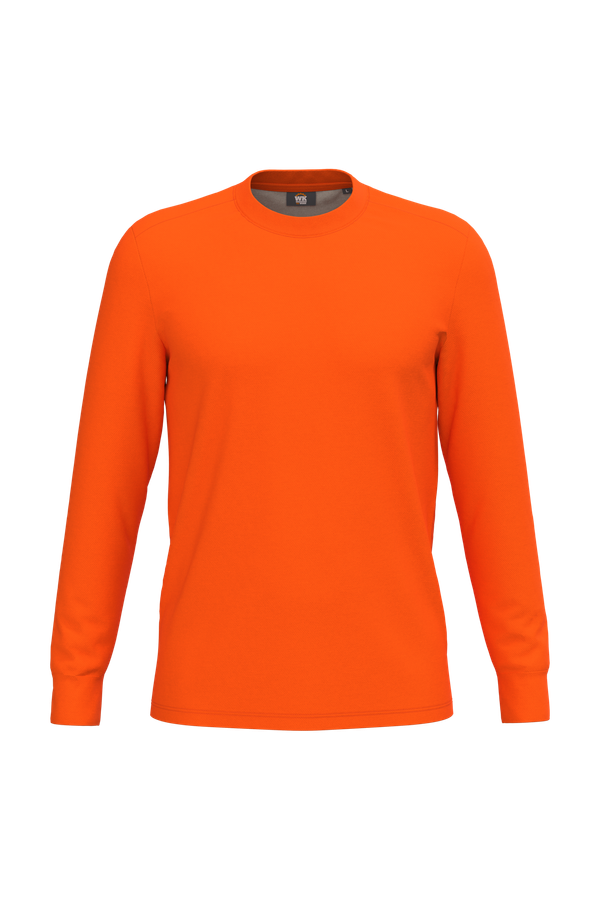 T-shirt unisexe écoresponsable manches longues coton/polyester Fluorescent Orange WK. Designed To Work