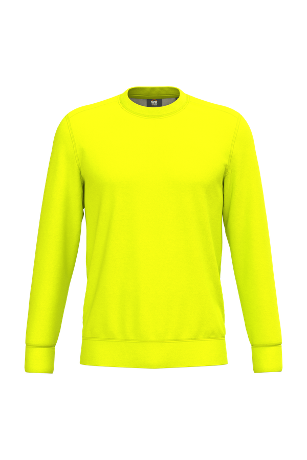 Sweat-shirt unisexe écoresponsable polyester/coton Fluorescent Yellow WK. Designed To Work