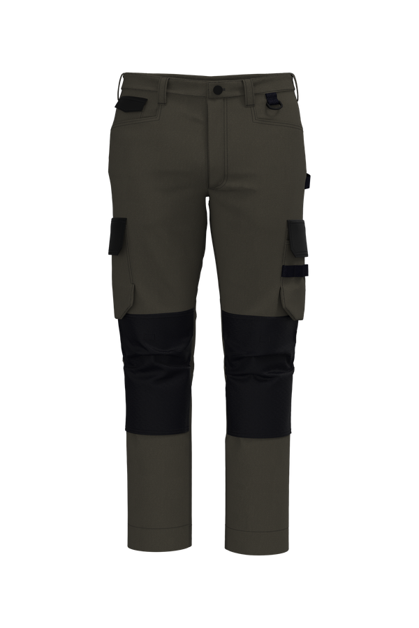 Pantalon de travail bicolore homme Dark Khaki / Black WK. Designed To Work