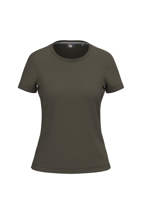 T-shirt à traitement antibactérien femme Dark Khaki WK. Designed To Work
