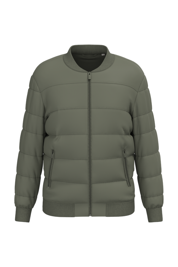 Veste matelassée écoresponsable à col teddy unisexe Organic Khaki Native Spirit