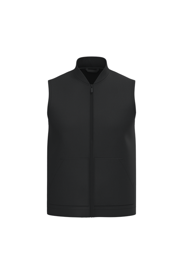 Bodywarmer rembourré en sergé écoresponsable à col teddy unisexe Black Native Spirit