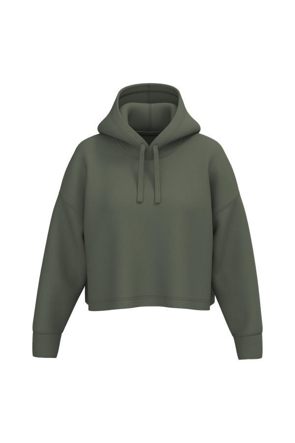 Sweat-shirt crop à capuche femme Sporty Khaki PROACT®