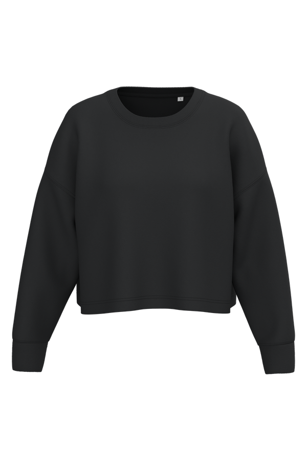 Sweat-shirt crop col rond femme Black PROACT®