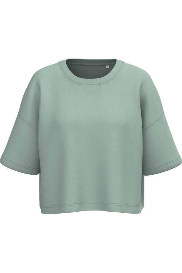Sweat-shirt crop à manches courtes col rond femme Sage PROACT®