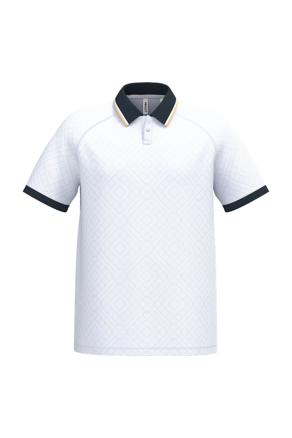Maillot lifestyle à col polo unisexe White / Navy / Gold PROACT®