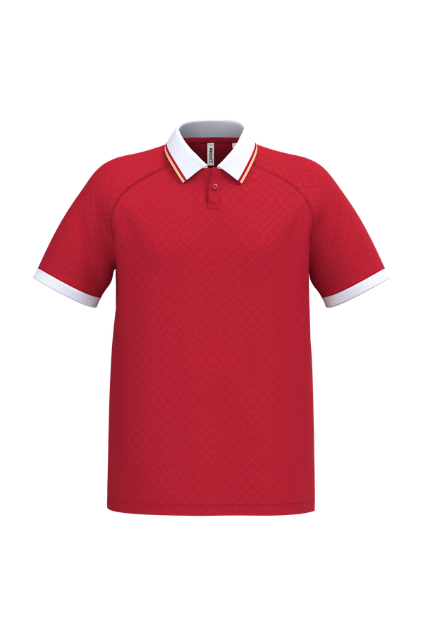 Maillot lifestyle à col polo unisexe Sporty Red / White / Gold PROACT®