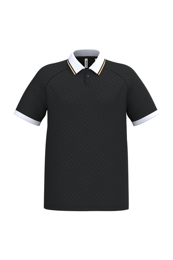 Maillot lifestyle à col polo unisexe Black / White / Gold PROACT®