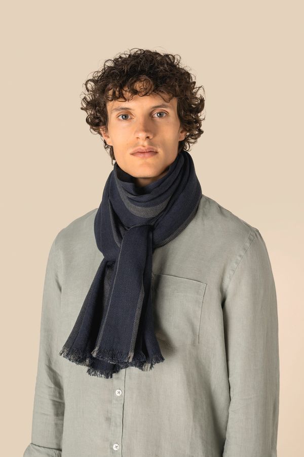 Chèche à rayures unisexe Marine Twill Stripes Spasso