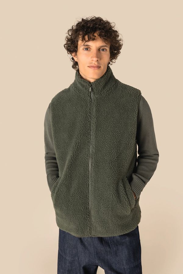 Veste sans manches en sherpa homme Forest Khaki Spasso