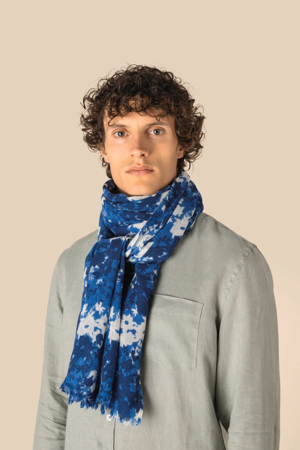 Chèche à imprimé floral unisexe Blue Floral Print Spasso