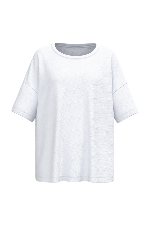 T-shirt écoresponsable slub oversize femme White Spasso