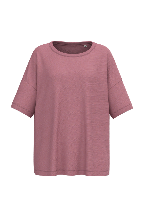 T-shirt écoresponsable slub oversize femme Antique Rose Spasso