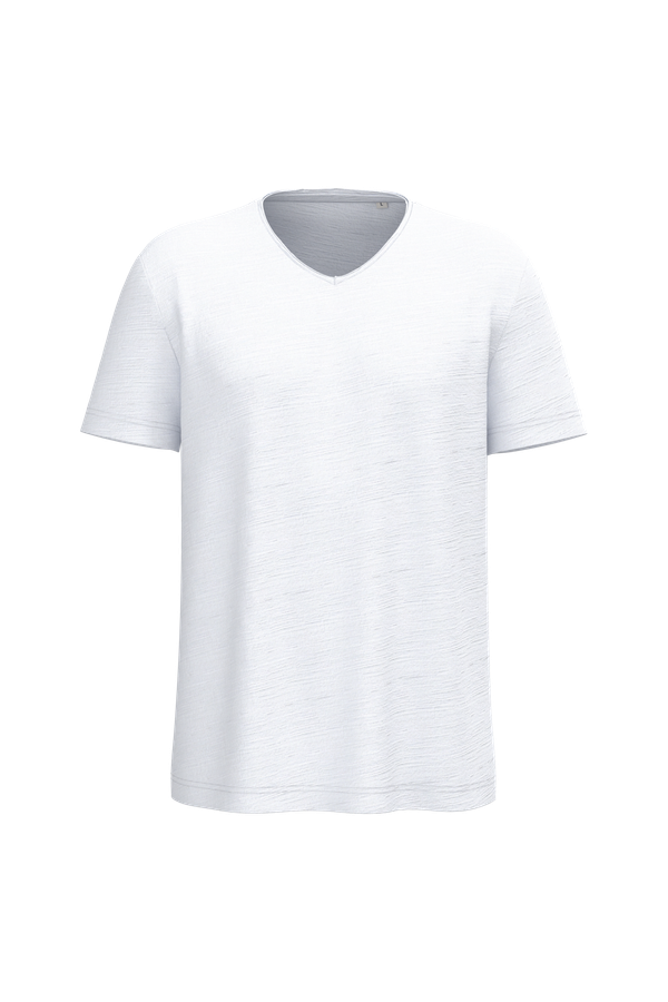 T-shirt écoresponsable col slub à épaules tombantes homme White Spasso