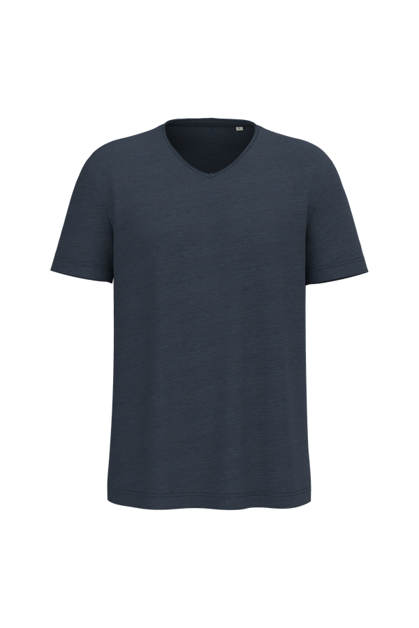 T-shirt écoresponsable col slub à épaules tombantes homme Navy Blue Spasso