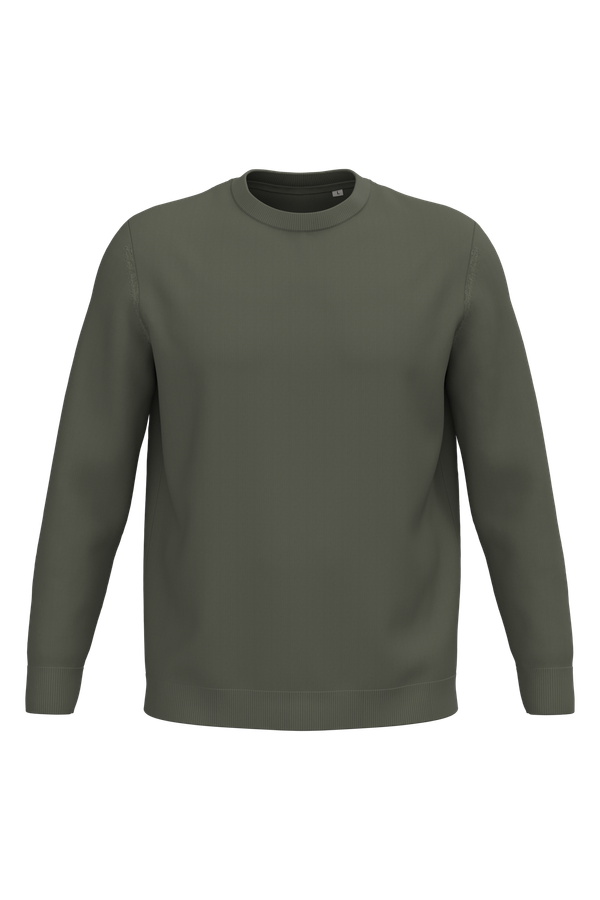 Pull écoresponsable à col rond homme Organic Khaki Spasso