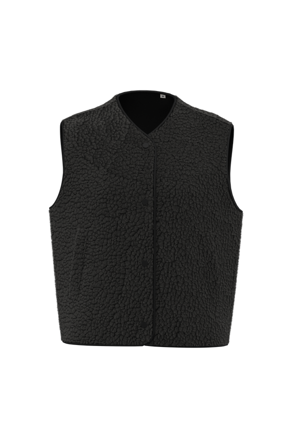 Veste sans manches en sherpa femme Black Spasso